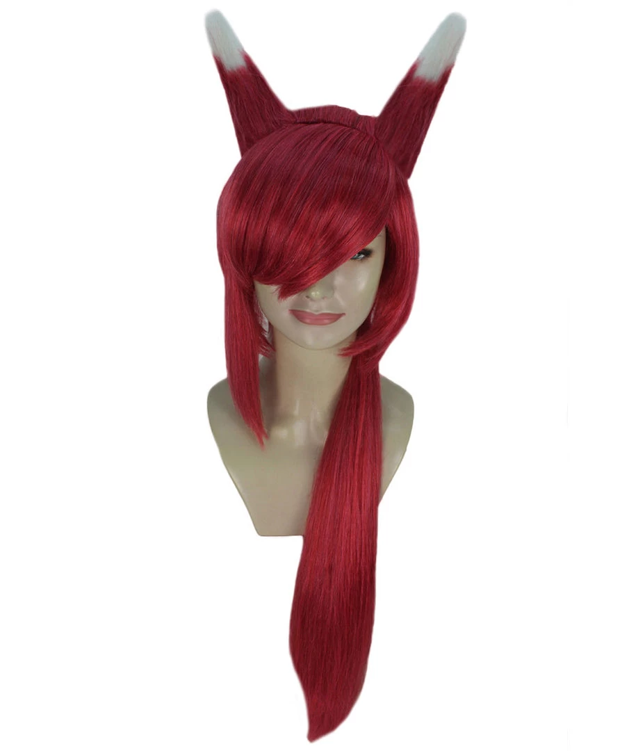 HPO Womens Game Cosplay Wig | Red Video Game Wigs | Premium Breathable Capless Cap Women's 8 HPO Womens Game Cosplay Wig | Red Video Game Wigs | Premium Breathable Capless Cap Women's
