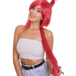 HPO Womens Game Cosplay Wig | Red Video Game Wigs | Premium Breathable Capless Cap Women's