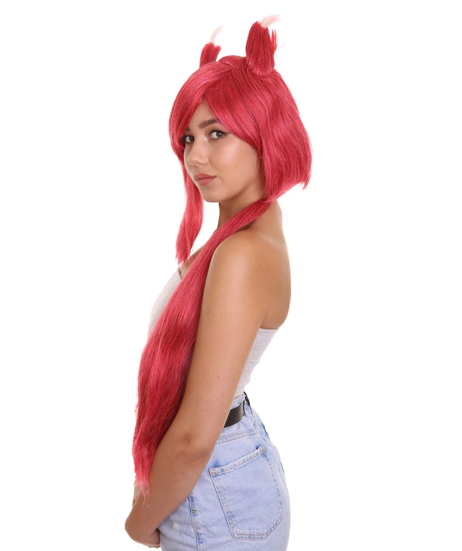 HPO Womens Game Cosplay Wig | Red Video Game Wigs | Premium Breathable Capless Cap Women's 4 HPO Womens Game Cosplay Wig | Red Video Game Wigs | Premium Breathable Capless Cap Women's