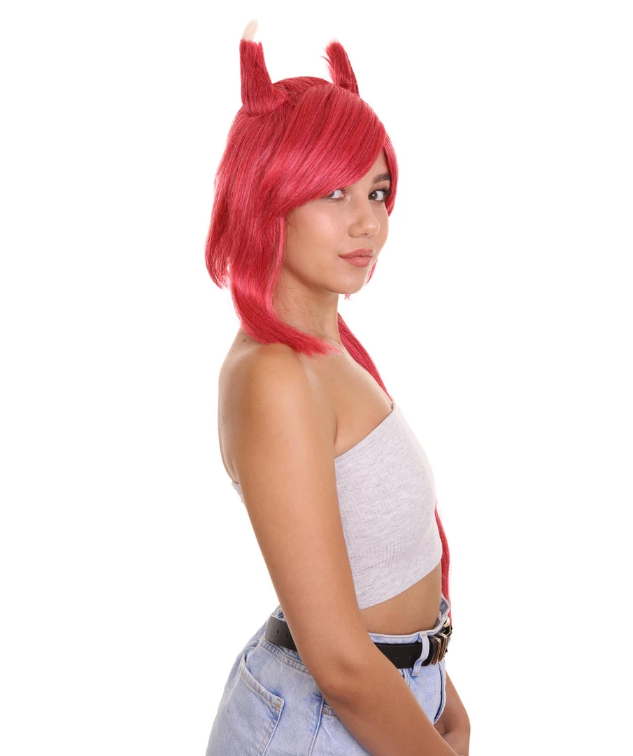 HPO Womens Game Cosplay Wig | Red Video Game Wigs | Premium Breathable Capless Cap Women's 6 HPO Womens Game Cosplay Wig | Red Video Game Wigs | Premium Breathable Capless Cap Women's