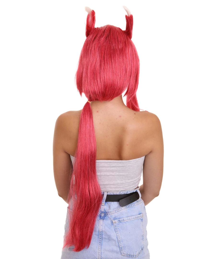HPO Womens Game Cosplay Wig | Red Video Game Wigs | Premium Breathable Capless Cap Women's 7 HPO Womens Game Cosplay Wig | Red Video Game Wigs | Premium Breathable Capless Cap Women's