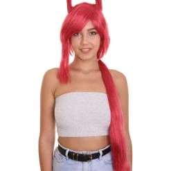 HPO Womens Game Cosplay Wig | Red Video Game Wigs | Premium Breathable Capless Cap Women's