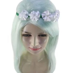 HPO Womens Floral Fantasy Lt Green Wig With Flower Crown | Storybook & Fairytale Wigs | Premium Breathable Capless Cap Women's 15 HPO Womens Floral Fantasy Lt Green Wig With Flower Crown | Storybook & Fairytale Wigs | Premium Breathable Capless Cap Women's