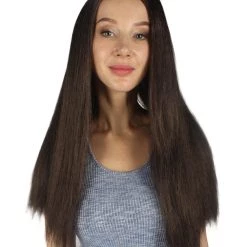 HPO Women's Womens Adult Princess Wig | Brown TV/Movie Wigs | Premium Breathable Capless Cap