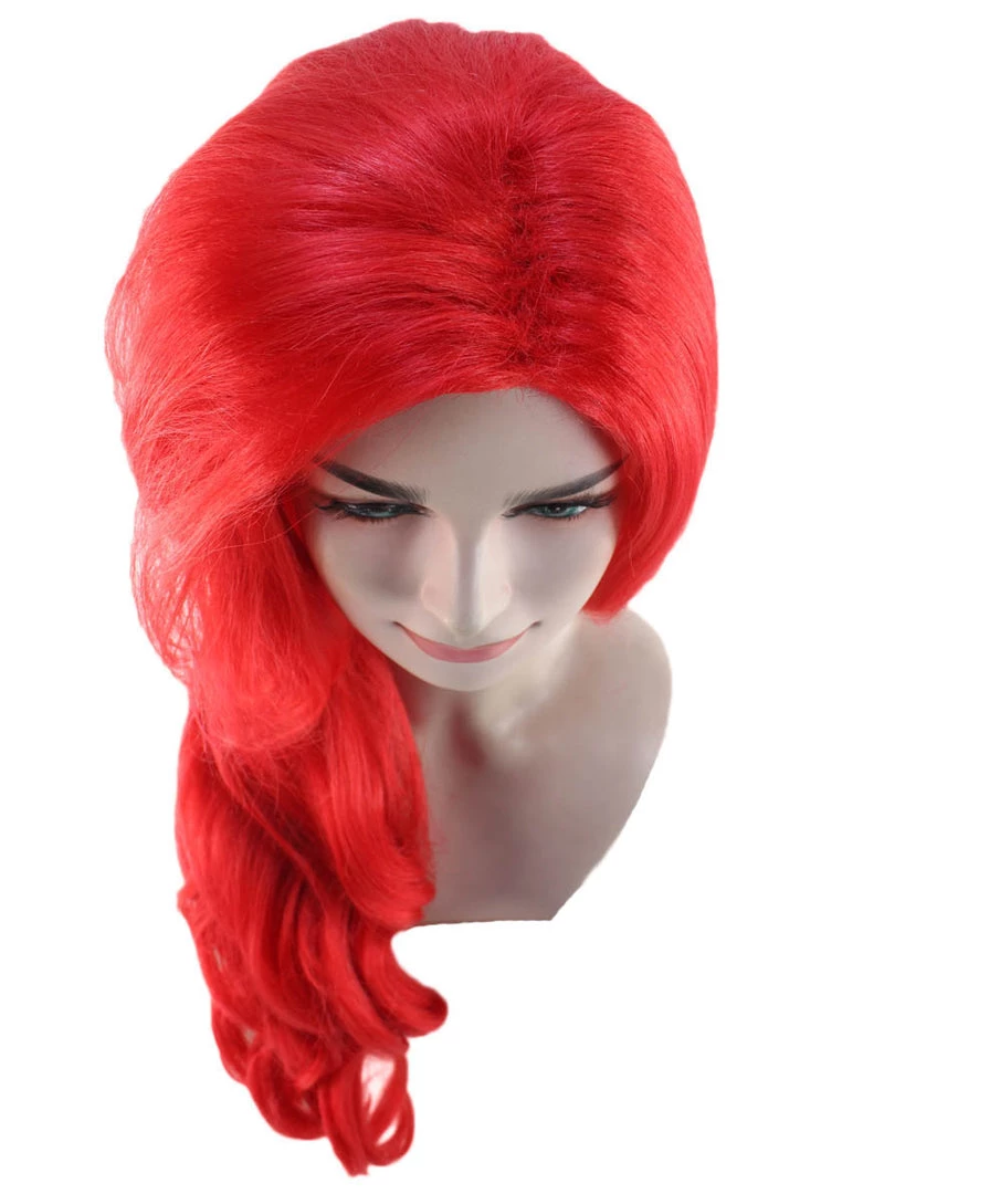 HPO Womens Mermaid Wig | Red Princess Wigs | Premium Breathable Capless Cap 6 HPO Womens Mermaid Wig | Red Princess Wigs | Premium Breathable Capless Cap