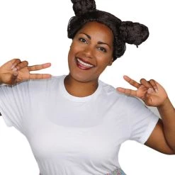 HPO Women's Womens Superhero Buns Wig | Brown TV/Movie Wigs | Premium Breathable Capless Cap