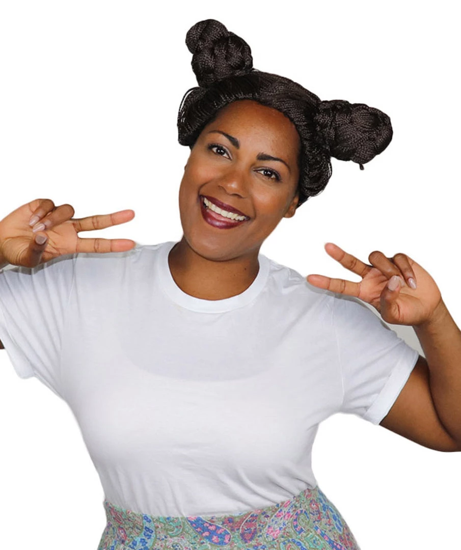 HPO Women's Womens Superhero Buns Wig | Brown TV/Movie Wigs | Premium Breathable Capless Cap 1 HPO Women's Womens Superhero Buns Wig | Brown TV/Movie Wigs | Premium Breathable Capless Cap