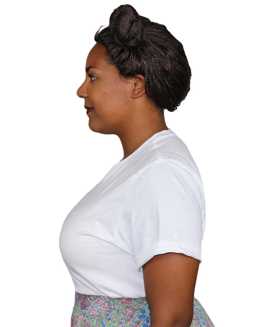 HPO Women's Womens Superhero Buns Wig | Brown TV/Movie Wigs | Premium Breathable Capless Cap 3 HPO Women's Womens Superhero Buns Wig | Brown TV/Movie Wigs | Premium Breathable Capless Cap