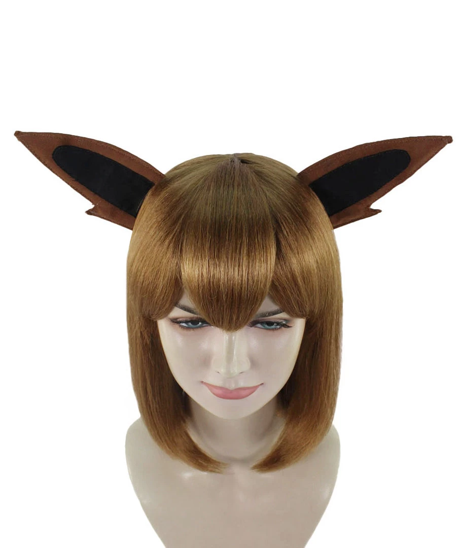 HPO Womens Monster Wig With Ears | Brown Cosplay Video Game Wigs | Premium Breathable Capless Cap 7 HPO Womens Monster Wig With Ears | Brown Cosplay Video Game Wigs | Premium Breathable Capless Cap