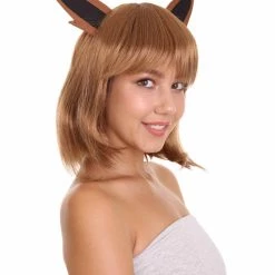HPO Womens Monster Wig With Ears | Brown Cosplay Video Game Wigs | Premium Breathable Capless Cap 14 HPO Womens Monster Wig With Ears | Brown Cosplay Video Game Wigs | Premium Breathable Capless Cap