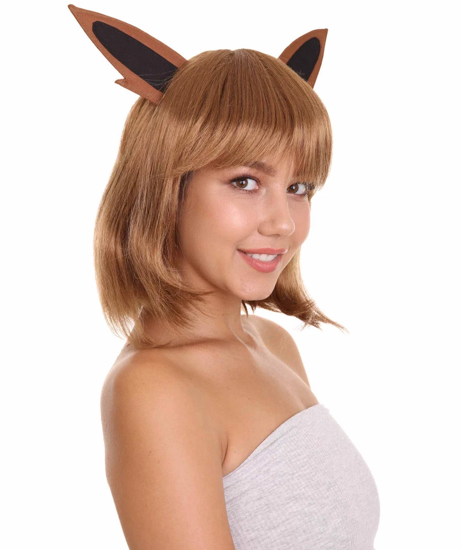 HPO Womens Monster Wig With Ears | Brown Cosplay Video Game Wigs | Premium Breathable Capless Cap 6 HPO Womens Monster Wig With Ears | Brown Cosplay Video Game Wigs | Premium Breathable Capless Cap