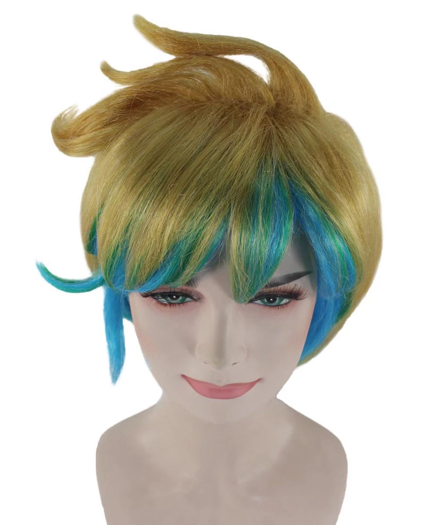 HPO Gaming Womens Wig | Yellow And Blue Anime Cosplay Wigs | Premium Breathable Capless Cap 7 HPO Gaming Womens Wig | Yellow And Blue Anime Cosplay Wigs | Premium Breathable Capless Cap