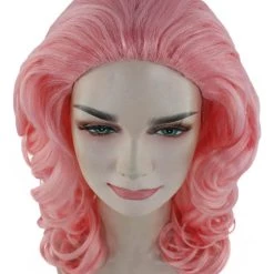 HPO Womens Pink Curly Wavy Wig | Pink Party Wigs | Premium Breathable Capless Cap 11 HPO Womens Pink Curly Wavy Wig | Pink Party Wigs | Premium Breathable Capless Cap