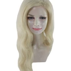 HPO Women's Womens Singer Album Curly Wavy Wig | Blonde Celebrity Wigs | Premium Breathable Capless Cap