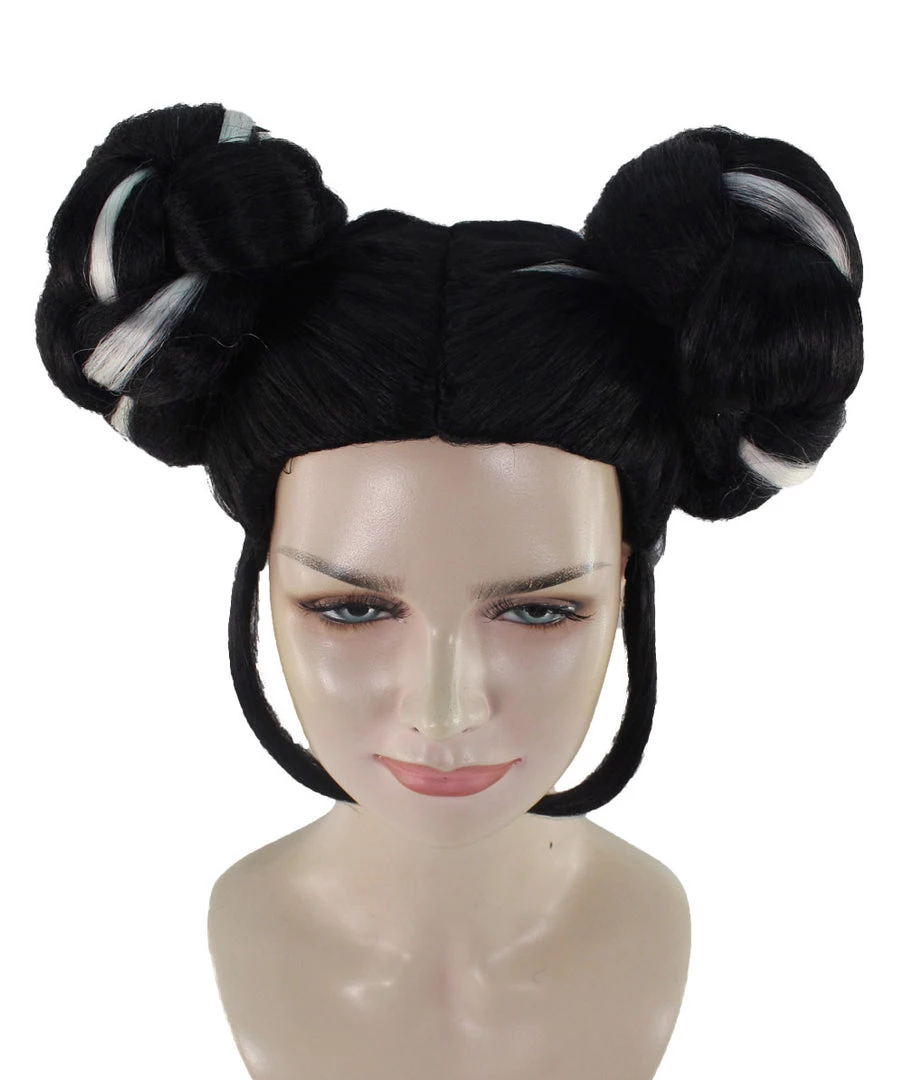 HPO Women's Womens Singer Bun Wigs | Song Contest | Black & White Celebrity Wigs | Premium Breathable Capless Cap 7 HPO Women's Womens Singer Bun Wigs | Song Contest | Black & White Celebrity Wigs | Premium Breathable Capless Cap
