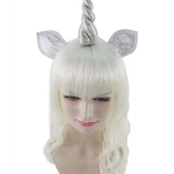 HPO Women's Womens Unicorn Horn And Ears Wig | White Unicorn Wigs | Premium Breathable Capless Cap 15 HPO Women's Womens Unicorn Horn And Ears Wig | White Unicorn Wigs | Premium Breathable Capless Cap