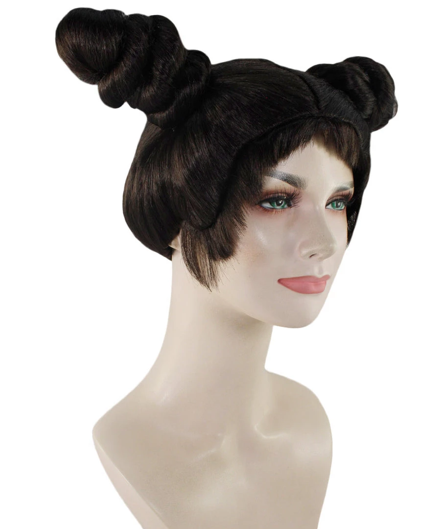 HPO Women's Womens Singer Two Buns Wig | Black Celebrity Wigs | Premium Breathable Capless Cap 6 HPO Women's Womens Singer Two Buns Wig | Black Celebrity Wigs | Premium Breathable Capless Cap