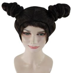 HPO Women's Womens Singer Two Buns Wig | Black Celebrity Wigs | Premium Breathable Capless Cap 15 HPO Women's Womens Singer Two Buns Wig | Black Celebrity Wigs | Premium Breathable Capless Cap