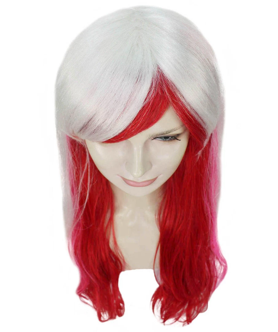 HPO Womens Fashion Lady Cosplay Long Curly Wavy Wig | White & Red Party Wigs | Premium Breathable Capless Cap 7 HPO Womens Fashion Lady Cosplay Long Curly Wavy Wig | White & Red Party Wigs | Premium Breathable Capless Cap