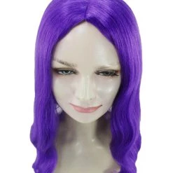 HPO Womens Fantasy Medium Wavy Wig | Purple TV/Movie Wigs | Premium Breathable Capless Cap