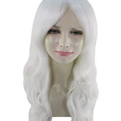 HPO Women's Womens Glow-In-The-Dark Long Curly Wavy Party Wig | GID Wigs | Premium Breathable Capless Cap