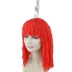 HPO Women's Womens Unicorn Horn Doll Wig | Red Cosplay Party Wigs 12 HPO Women's Womens Unicorn Horn Doll Wig | Red Cosplay Party Wigs