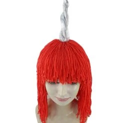 HPO Women's Womens Unicorn Horn Doll Wig | Red Cosplay Party Wigs 13 HPO Women's Womens Unicorn Horn Doll Wig | Red Cosplay Party Wigs