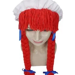 HPO Womens Braided Rag Doll Wig | Red Storybook & Fairytale Halloween Wigs 15 HPO Womens Braided Rag Doll Wig | Red Storybook & Fairytale Halloween Wigs