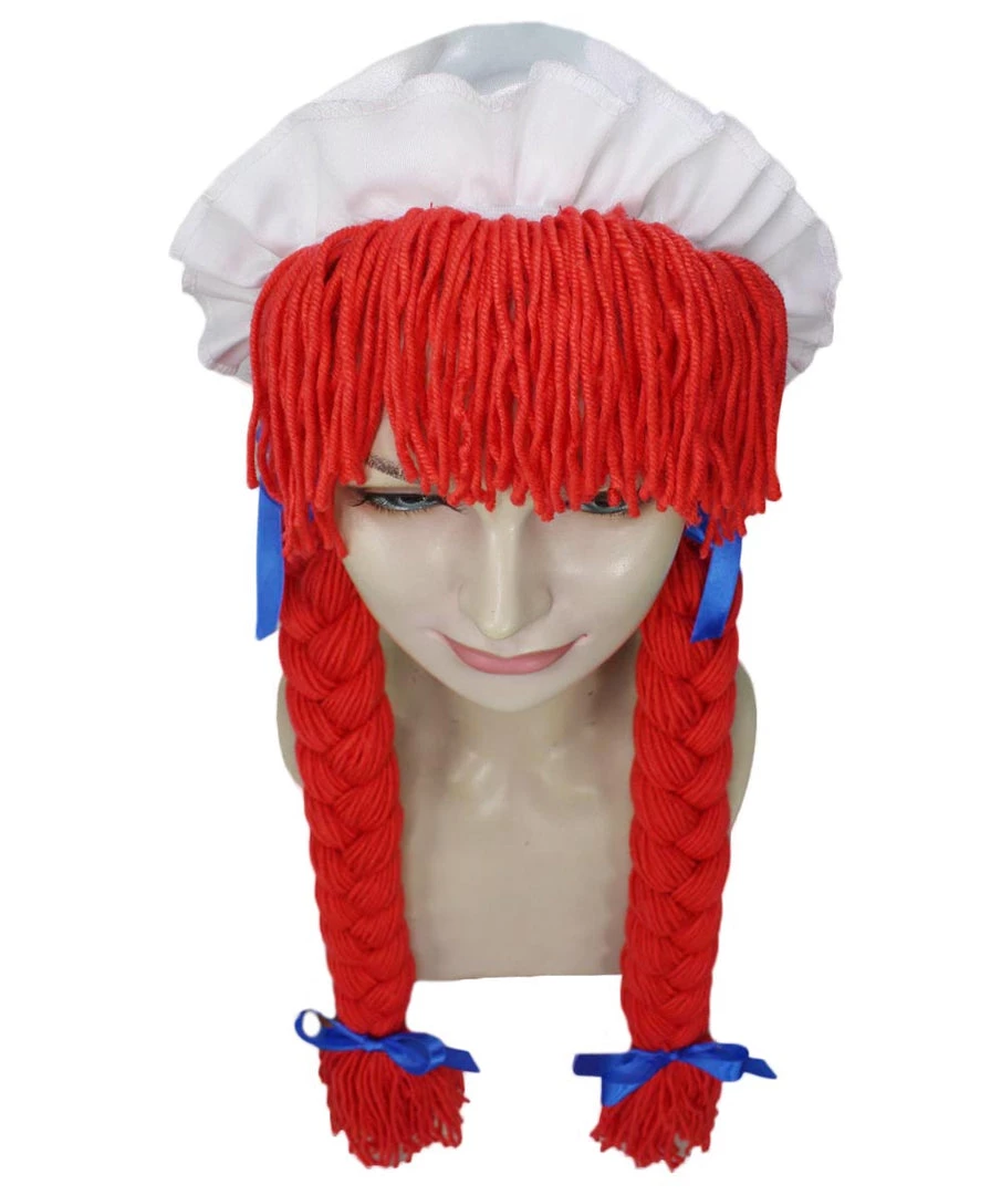 HPO Womens Braided Rag Doll Wig | Red Storybook & Fairytale Halloween Wigs 7 HPO Womens Braided Rag Doll Wig | Red Storybook & Fairytale Halloween Wigs