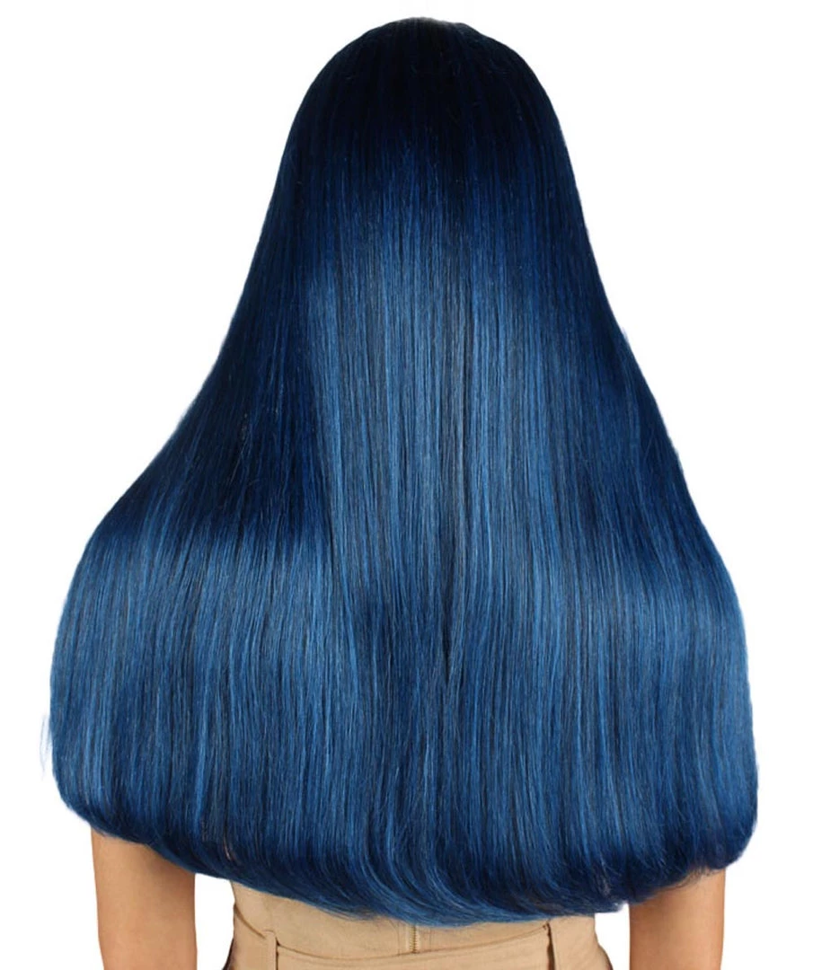 HPO Womens Fantasy Long Wig | Blue TV/Movie Wigs | Premium Breathable Capless Cap Women's 4 HPO Womens Fantasy Long Wig | Blue TV/Movie Wigs | Premium Breathable Capless Cap Women's