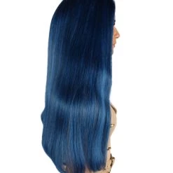 HPO Womens Fantasy Long Wig | Blue TV/Movie Wigs | Premium Breathable Capless Cap Women's 13 HPO Womens Fantasy Long Wig | Blue TV/Movie Wigs | Premium Breathable Capless Cap Women's