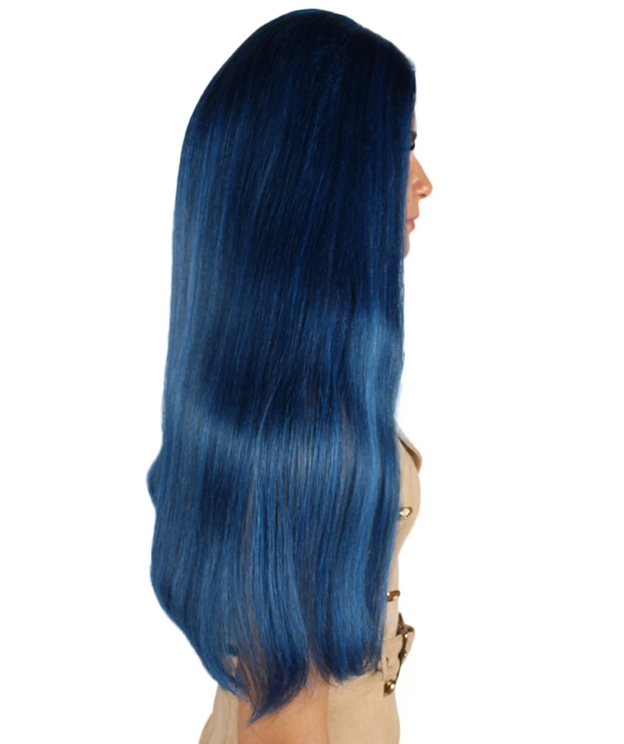 HPO Womens Fantasy Long Wig | Blue TV/Movie Wigs | Premium Breathable Capless Cap Women's 5 HPO Womens Fantasy Long Wig | Blue TV/Movie Wigs | Premium Breathable Capless Cap Women's