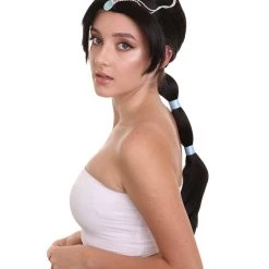 HPO Womens Princess Braided Wig | Black TV/Movie Wigs | Premium Breathable Capless Cap