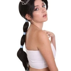 HPO Womens Princess Braided Wig | Black TV/Movie Wigs | Premium Breathable Capless Cap