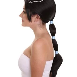 HPO Womens Princess Braided Wig | Black TV/Movie Wigs | Premium Breathable Capless Cap