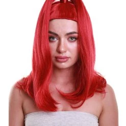 HPO Women's Womens TV Movie Character Wig | Red Wigs | Premium Breathable Capless Cap