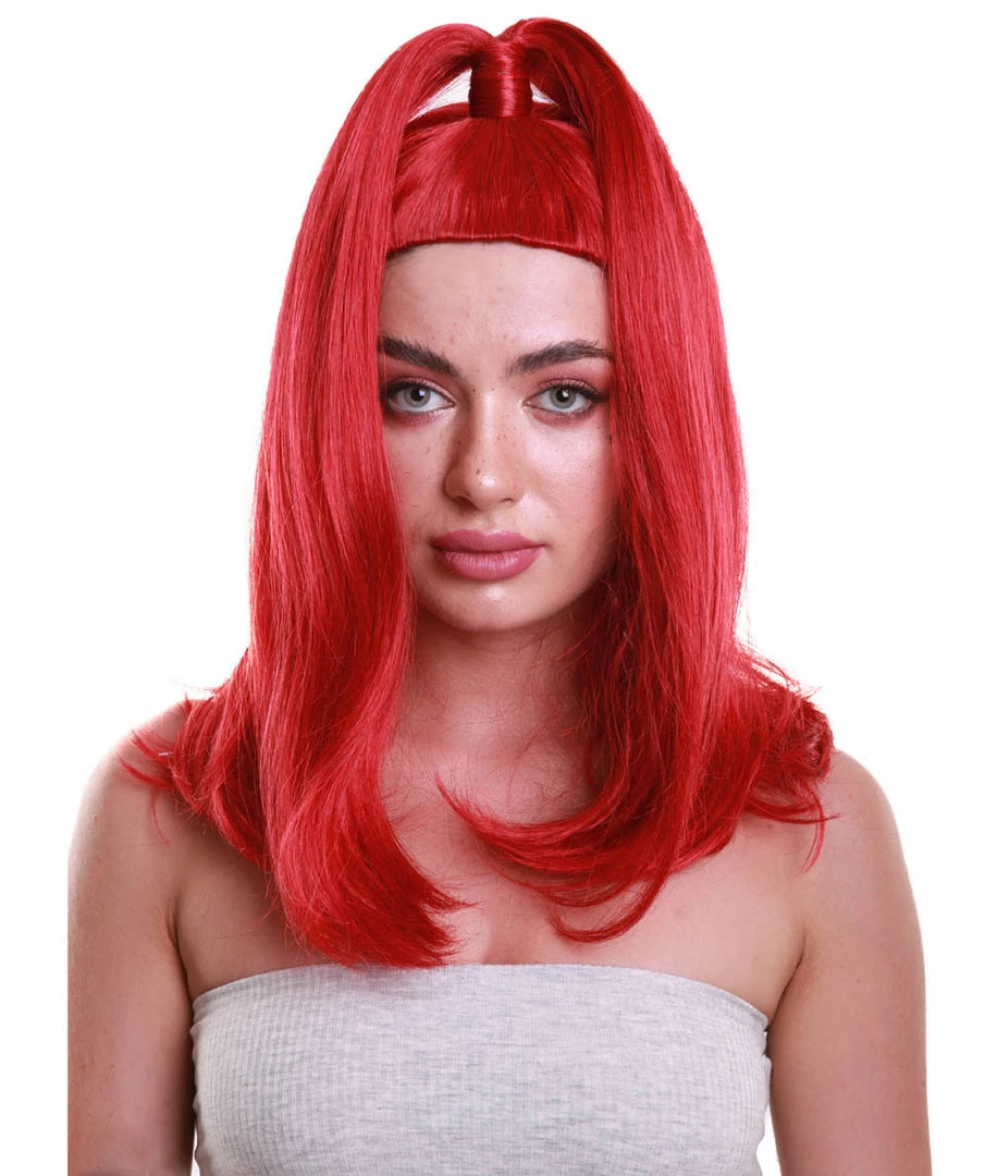 HPO Women's Womens TV Movie Character Wig | Red Wigs | Premium Breathable Capless Cap 2 HPO Women's Womens TV Movie Character Wig | Red Wigs | Premium Breathable Capless Cap