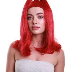 HPO Women's Womens TV Movie Character Wig | Red Wigs | Premium Breathable Capless Cap