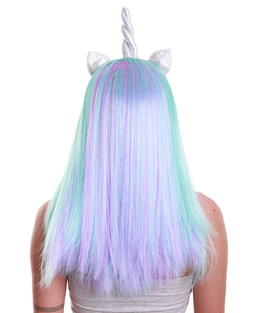 HPO Women Unicorn Multi Colored Wig | Premium Breathable Capless Cap 3 HPO Women Unicorn Multi Colored Wig | Premium Breathable Capless Cap