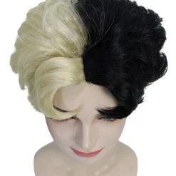 HPO Womens Short Two Tone Black And White Pixie With Heart Bangs | Premium Breathable Capless Cap 17 HPO Womens Short Two Tone Black And White Pixie With Heart Bangs | Premium Breathable Capless Cap