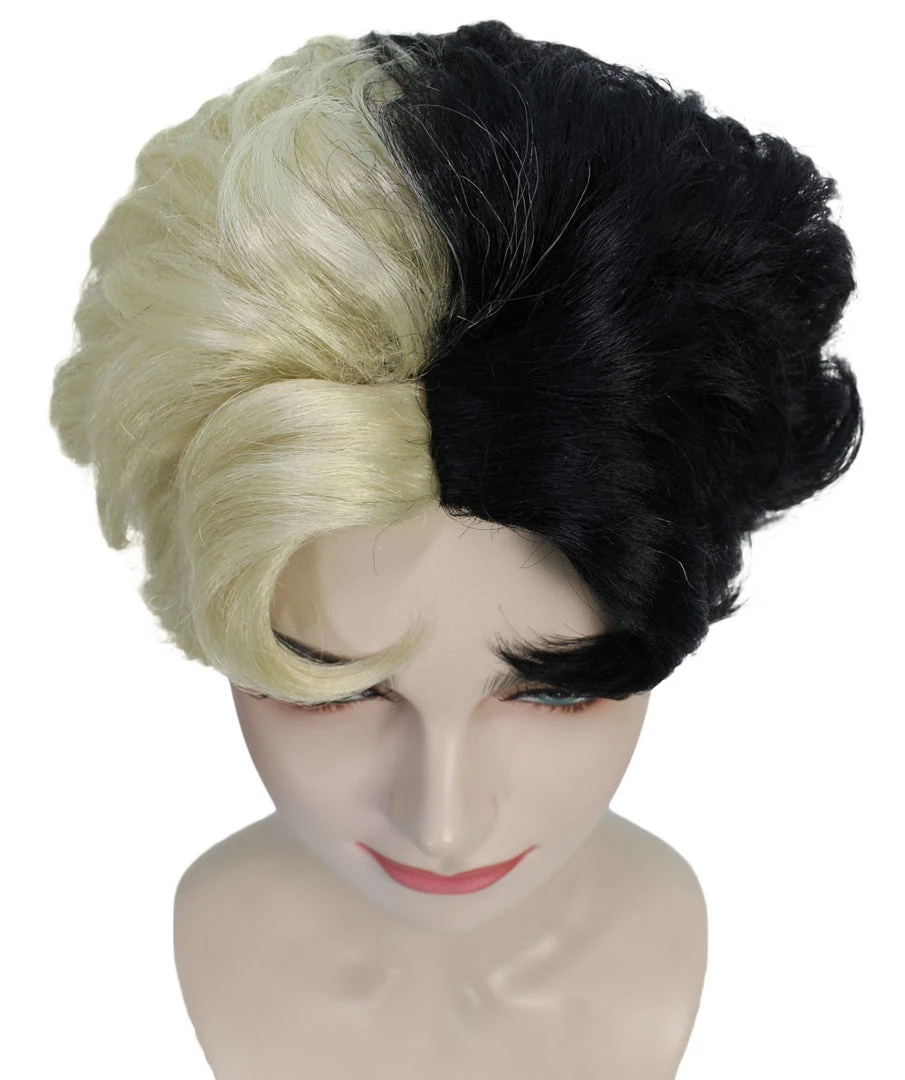 HPO Womens Short Two Tone Black And White Pixie With Heart Bangs | Premium Breathable Capless Cap 8 HPO Womens Short Two Tone Black And White Pixie With Heart Bangs | Premium Breathable Capless Cap