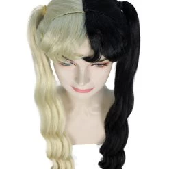 HPO Women's Marie, Long Wavy Two Tone Black And White High Pigtails Womens Wig | Premium Breathable Capless Cap 17 HPO Women's Marie, Long Wavy Two Tone Black And White High Pigtails Womens Wig | Premium Breathable Capless Cap