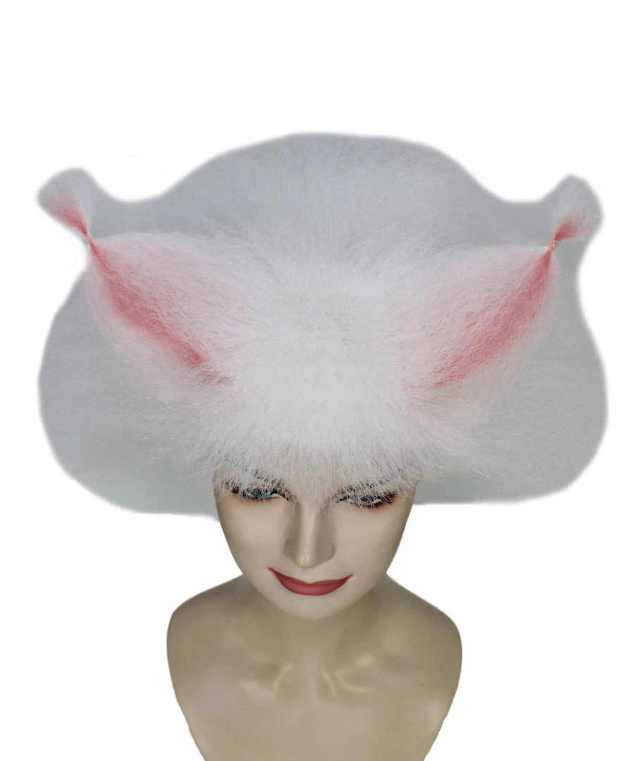 HPO Victoria, White Fluffy Cat Womens Wig With Pink Ears | Premium Breathable Capless Cap Women's 8 HPO Victoria, White Fluffy Cat Womens Wig With Pink Ears | Premium Breathable Capless Cap Women's