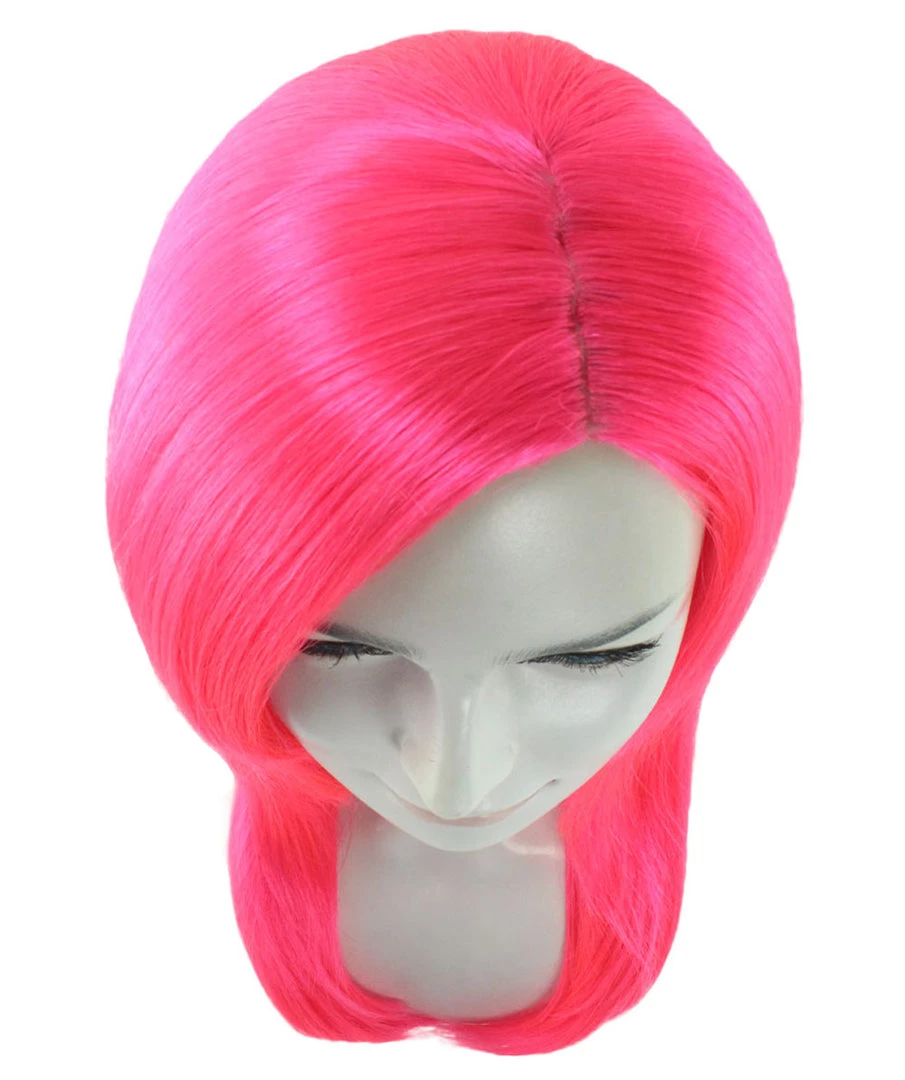 HPO Party Girl Adult Wig | Neon Pink Party Ready Fancy Cosplay Halloween Wig | Premium Breathable Capless Cap 6 HPO Party Girl Adult Wig | Neon Pink Party Ready Fancy Cosplay Halloween Wig | Premium Breathable Capless Cap