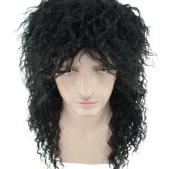 HPO Rock Star Mens Wig | Black Cosplay Halloween Wig | Premium Breathable Capless Cap 17 HPO Rock Star Mens Wig | Black Cosplay Halloween Wig | Premium Breathable Capless Cap