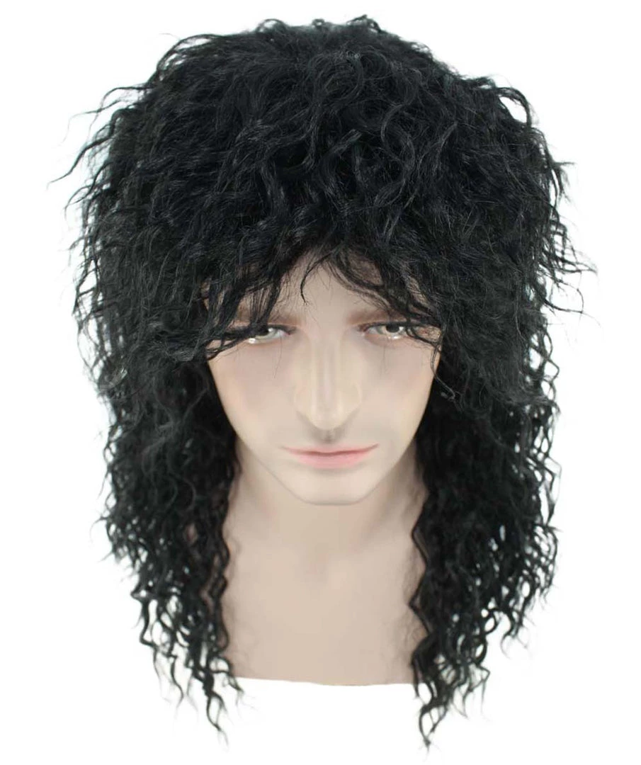 HPO Rock Star Mens Wig | Black Cosplay Halloween Wig | Premium Breathable Capless Cap 8 HPO Rock Star Mens Wig | Black Cosplay Halloween Wig | Premium Breathable Capless Cap