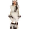 HPO Furry Dog Collection | Women's White And Brown Straight Furry Dog Cosplay Halloween Costume
