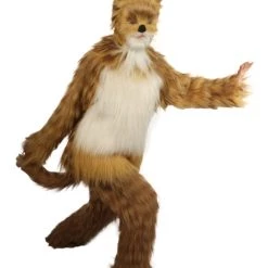 HPO Furry Fox Collection Costume | Women's White And Orange Straight Long Furry Fox Cosplay Costume With Tail