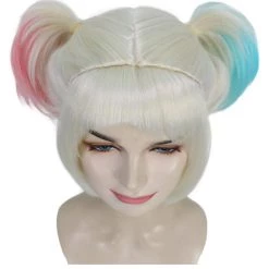 HPO Women's Multi Color Straight Short Pigtail Wig | Premium Breathable Capless Cap