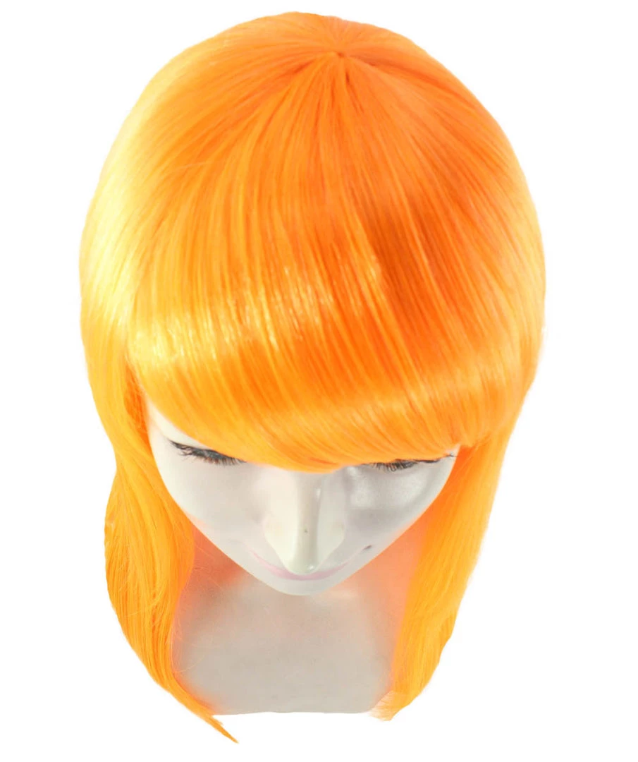 HPO Women's Glamour Pumpkin Orange Wig | Stage/Event Fancy Halloween Wig | Premium Breathable Capless Cap 7 HPO Women's Glamour Pumpkin Orange Wig | Stage/Event Fancy Halloween Wig | Premium Breathable Capless Cap